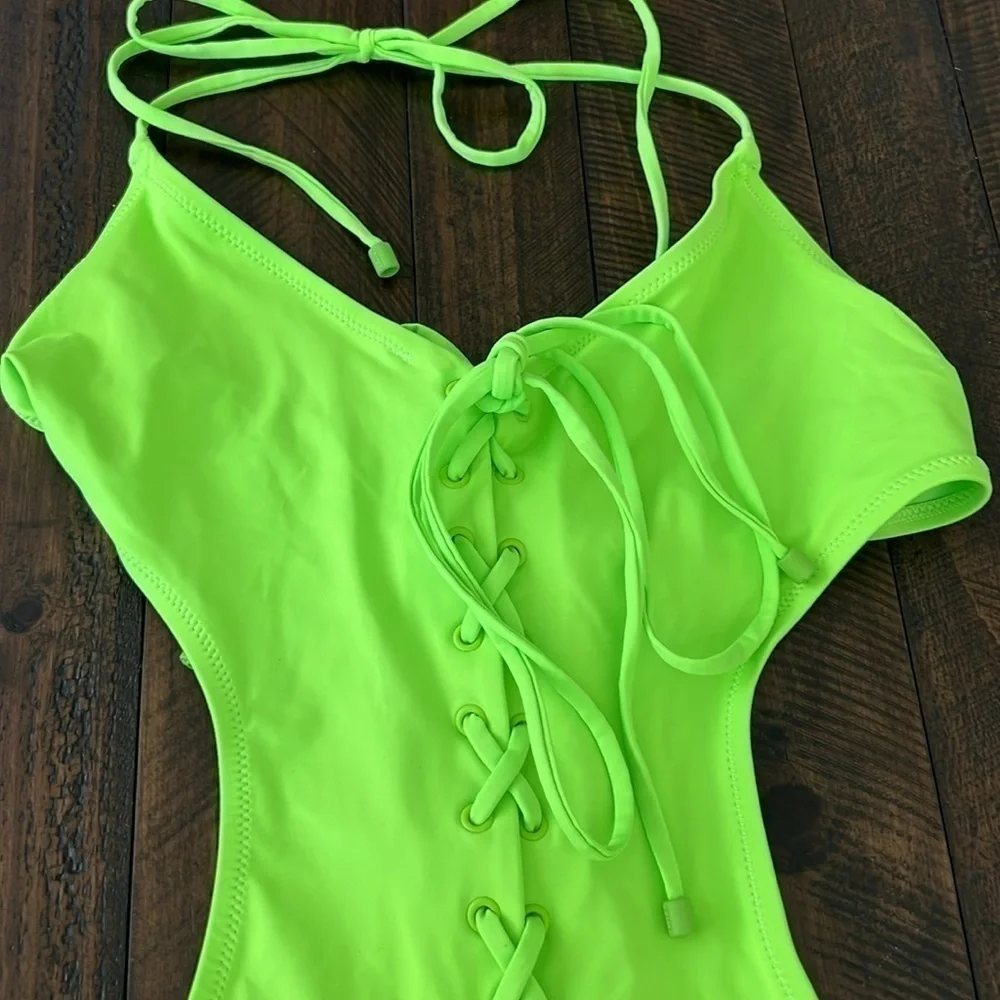 Skims Lace Up Monokini Recycled Swim